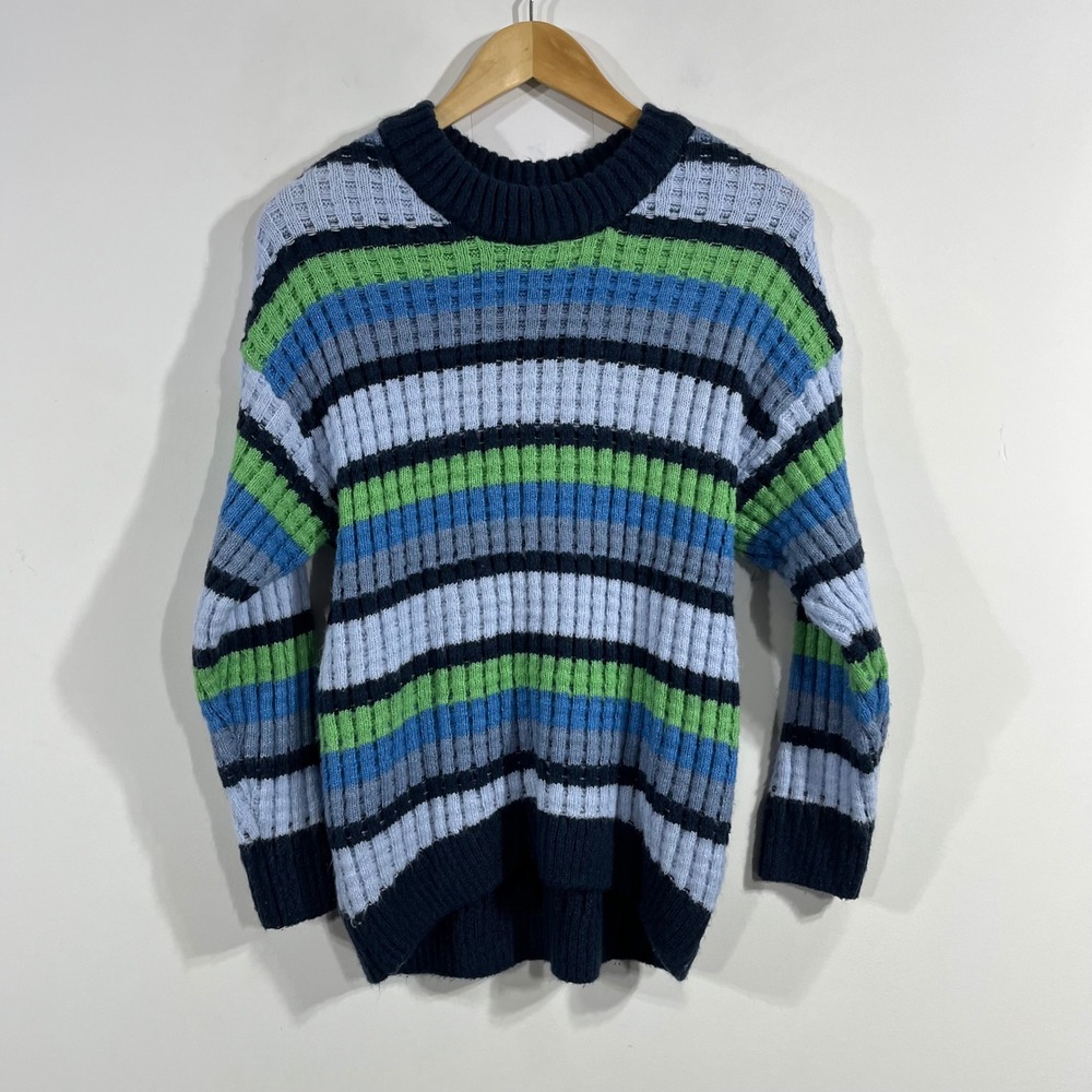 SOGoods Fisherman Granola Indie Striped Crewneck Sweater Y2K Knit Womens Medium